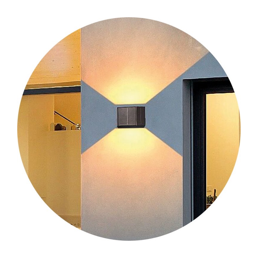 LED-Solarwandleuchte CUBUS 2xLED/1,5W/3,7V 1500 mAh IP54