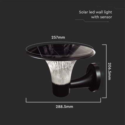 LED-Solarwandleuchte mit Sensor LED/15W/3,2V 4000K/6000K IP65 6000 mAh