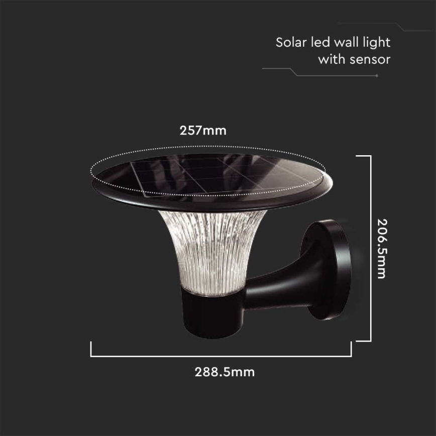 LED-Solarwandleuchte mit Sensor LED/15W/3,2V 4000K/6000K IP65 6000 mAh