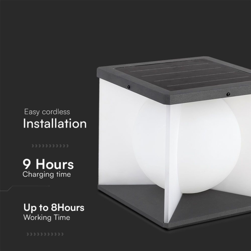Dimmbare LED-Solar-Wandleuchte LED/8W/3,7V IP65 3000K 5200 mAh + Fernbedienung