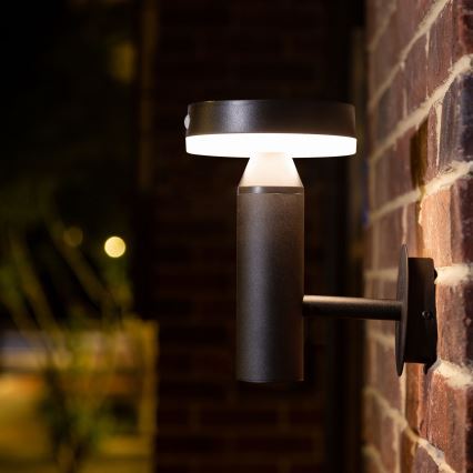 LED-Solarwandleuchte mit Sensor GWINEA LED/4,5W/3,7V 2000 mAh IP44 schwarz