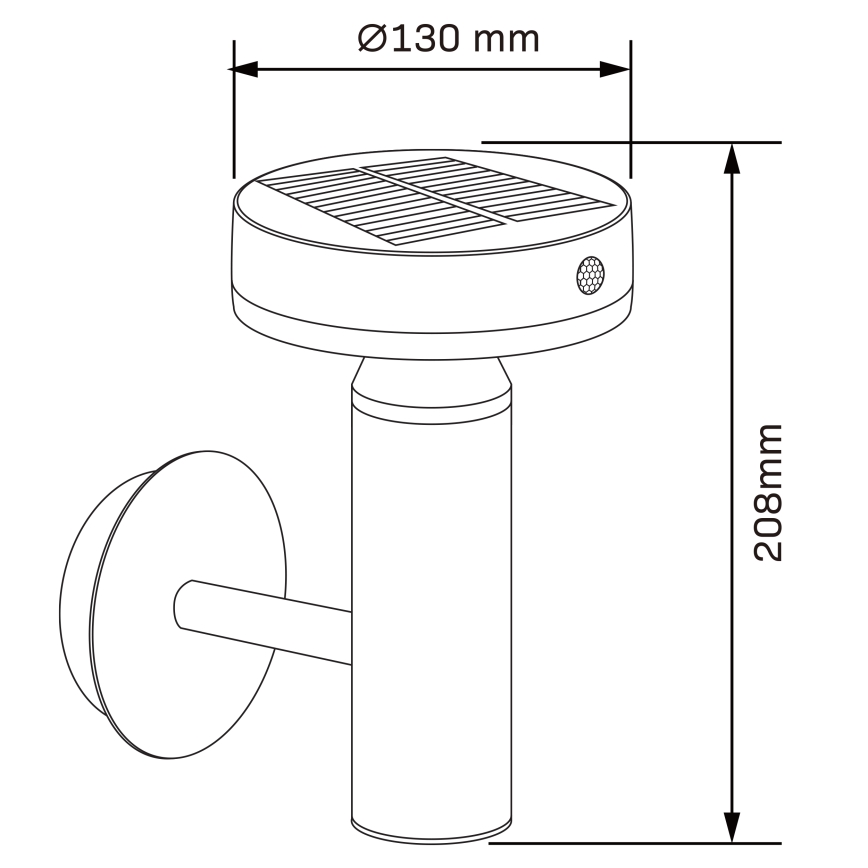 LED-Solarwandleuchte mit Sensor GWINEA LED/4,5W/3,7V 2000 mAh IP44 schwarz