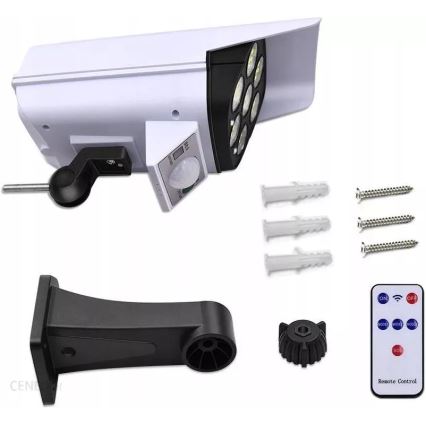 LED Solar-Überwachungskamera-Attrappe mit Sensor KAMERA LED/1W/3,7V 1200 mAh IP44 + Fernbedienung