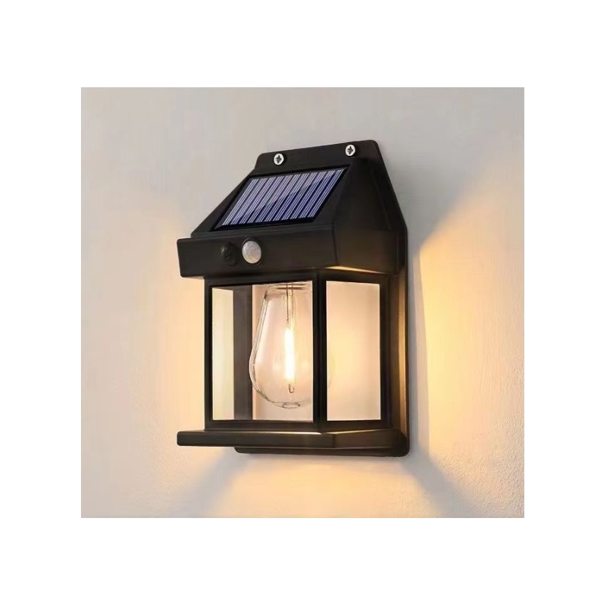 LED-Solarwandleuchte mit Sensor LANTER LED/1W/3,7V 1200 mAh IP44 schwarz
