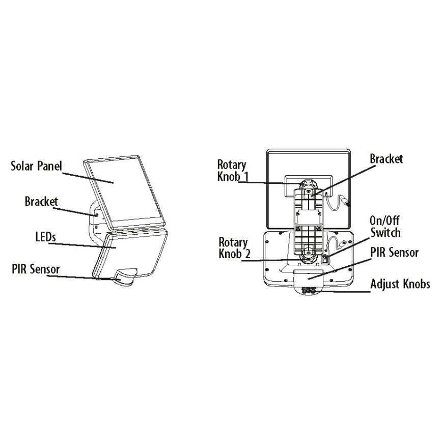 LED-Solarwandleuchte mit Sensor LED/12W/3,7V 4000 mAh IP54