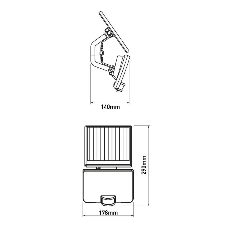 LED-Solarwandleuchte mit Sensor LED/12W/3,7V 4000 mAh IP54