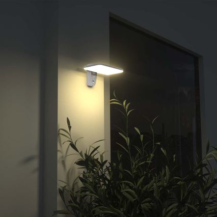 LED-Solarwandleuchte mit Sensor LED/15W/3,2V 4000K/6000K IP65 6000 mAh weiß