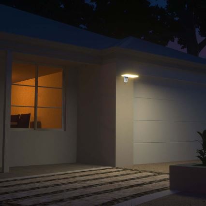 LED-Solarwandleuchte mit Sensor LED/15W/3,2V 4000K/6000K IP65 6000 mAh weiß