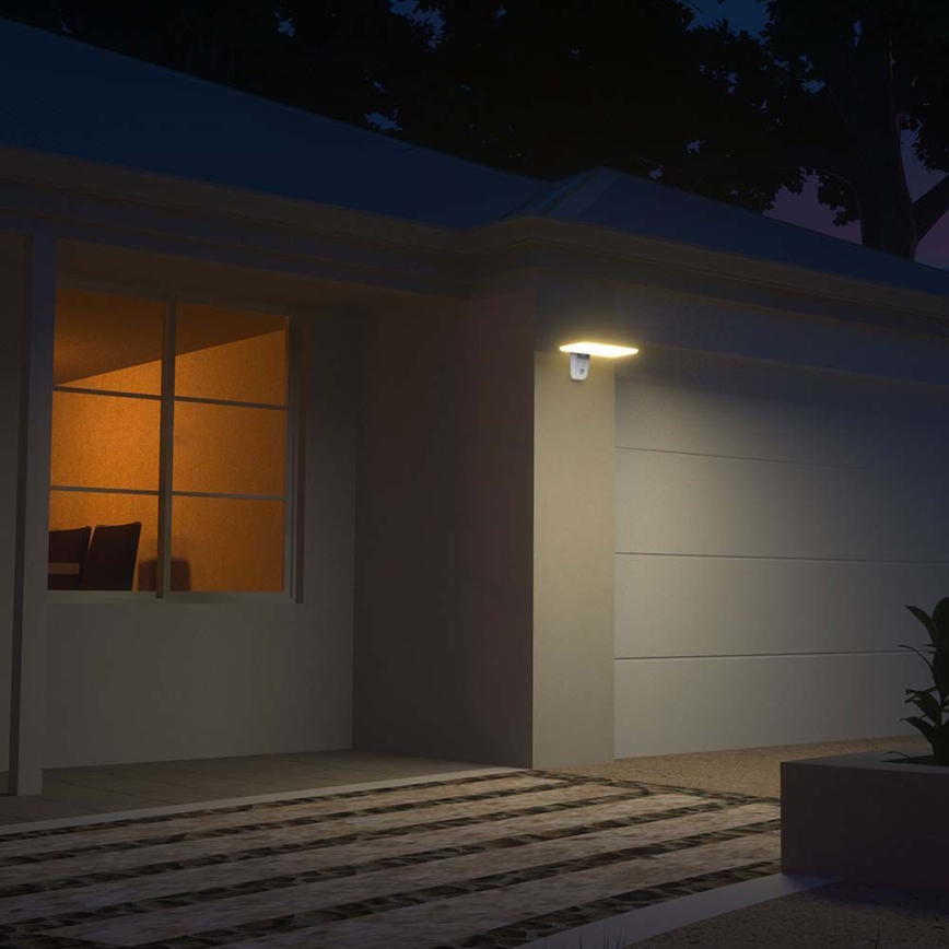 LED-Solarwandleuchte mit Sensor LED/15W/3,2V 4000K/6000K IP65 6000 mAh weiß