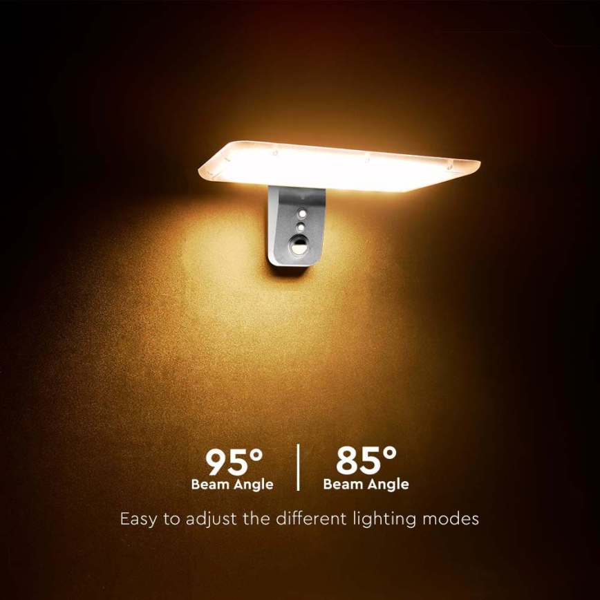 LED-Solarwandleuchte mit Sensor LED/15W/3,2V 4000K/6000K IP65 6000 mAh weiß