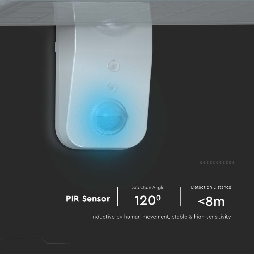 LED-Solarwandleuchte mit Sensor LED/15W/3,2V 4000K/6000K IP65 6000 mAh weiß