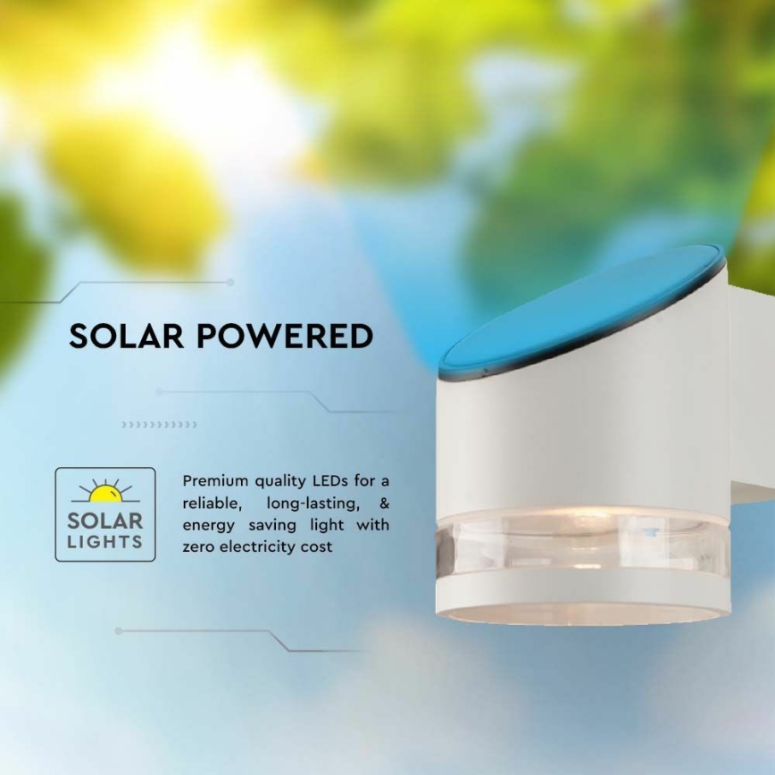 LED-Solarwandleuchte mit Sensor LED/1W/3,7V IP54 3000K 1200 mAh weiß