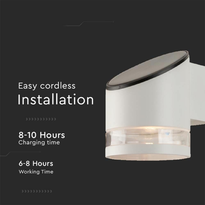 LED-Solarwandleuchte mit Sensor LED/1W/3,7V IP54 3000K 1200 mAh weiß