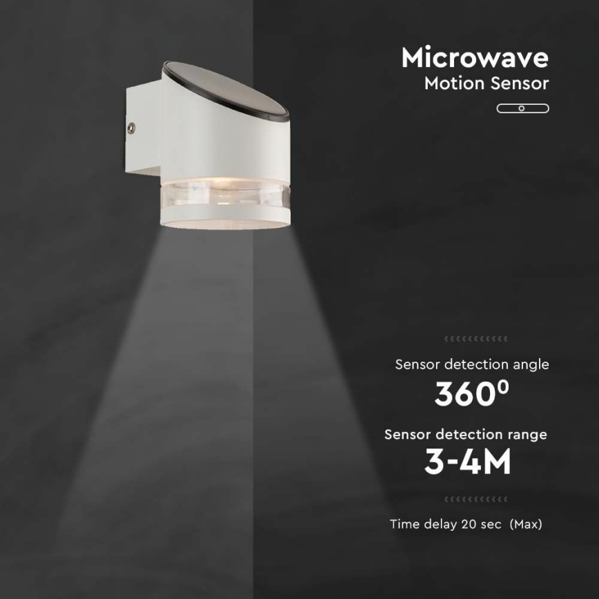 LED-Solarwandleuchte mit Sensor LED/1W/3,7V IP54 3000K 1200 mAh weiß