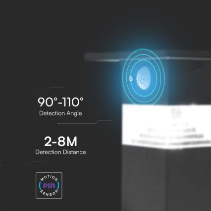 LED-Solarwandleuchte mit Sensor LED/2,5W/3,7V IP54 3000K 2200 mAh