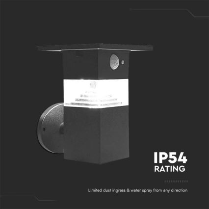 LED-Solarwandleuchte mit Sensor LED/2,5W/3,7V IP54 3000K 2200 mAh