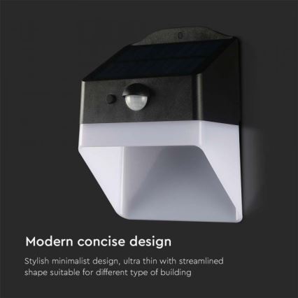 LED-Solarwandleuchte mit Sensor LED/2W/3,7V 4000K IP65 1200 mAh