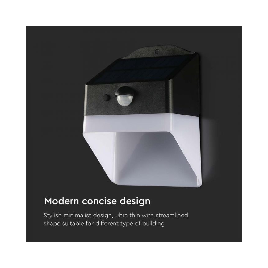 LED-Solarwandleuchte mit Sensor LED/2W/3,7V 4000K IP65 1200 mAh