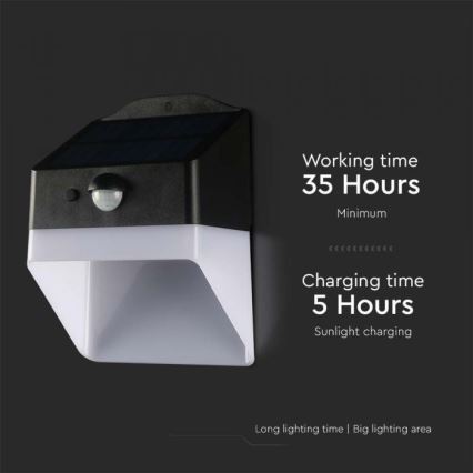 LED-Solarwandleuchte mit Sensor LED/2W/3,7V 4000K IP65 1200 mAh
