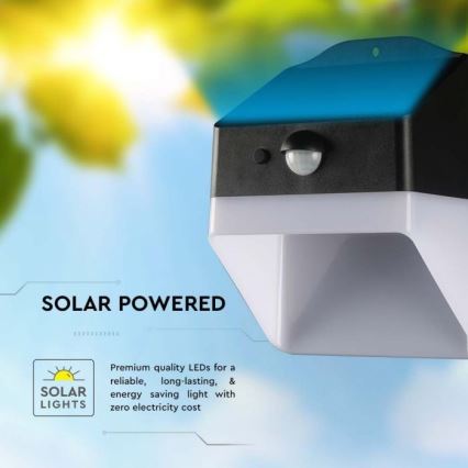 LED-Solarwandleuchte mit Sensor LED/2W/3,7V 4000K IP65 1200 mAh