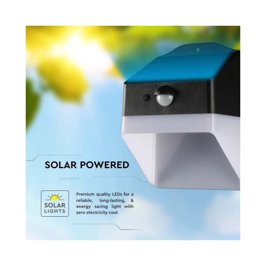 LED-Solarwandleuchte mit Sensor LED/2W/3,7V 4000K IP65 1200 mAh