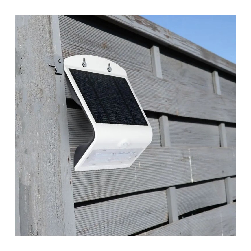 LED-Solarwandleuchte mit Sensor LED/3W/3,7V 3000/4000K IP65 2000 mAh weiß