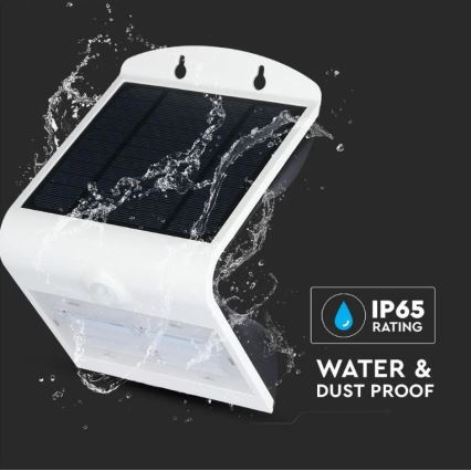 LED-Solarwandleuchte mit Sensor LED/3W/3,7V 3000/4000K IP65 2000 mAh weiß