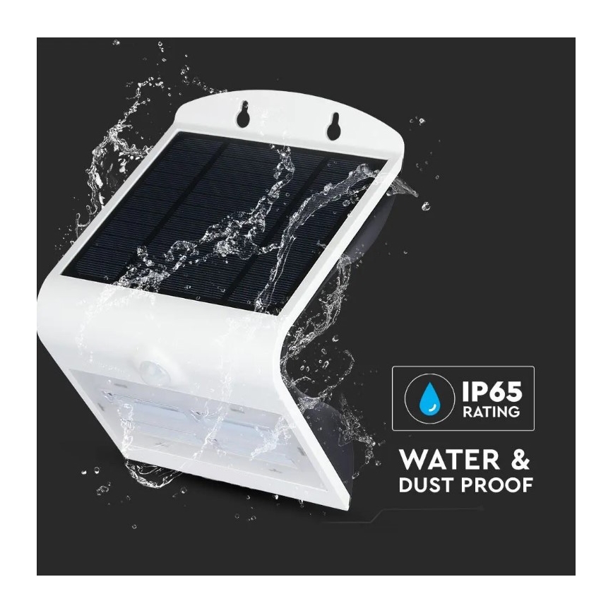 LED-Solarwandleuchte mit Sensor LED/3W/3,7V 3000/4000K IP65 2000 mAh weiß
