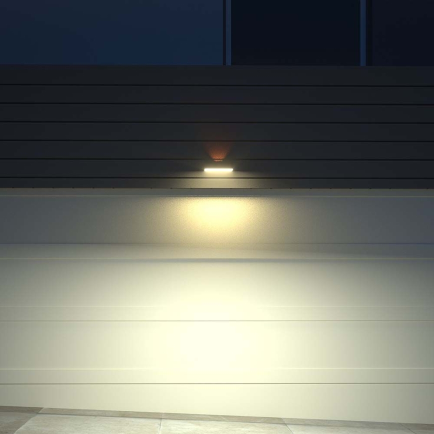 LED-Solarwandleuchte mit Sensor LED/3W/3,7V 3000K/4000K IP65 1200 mAh schwarz