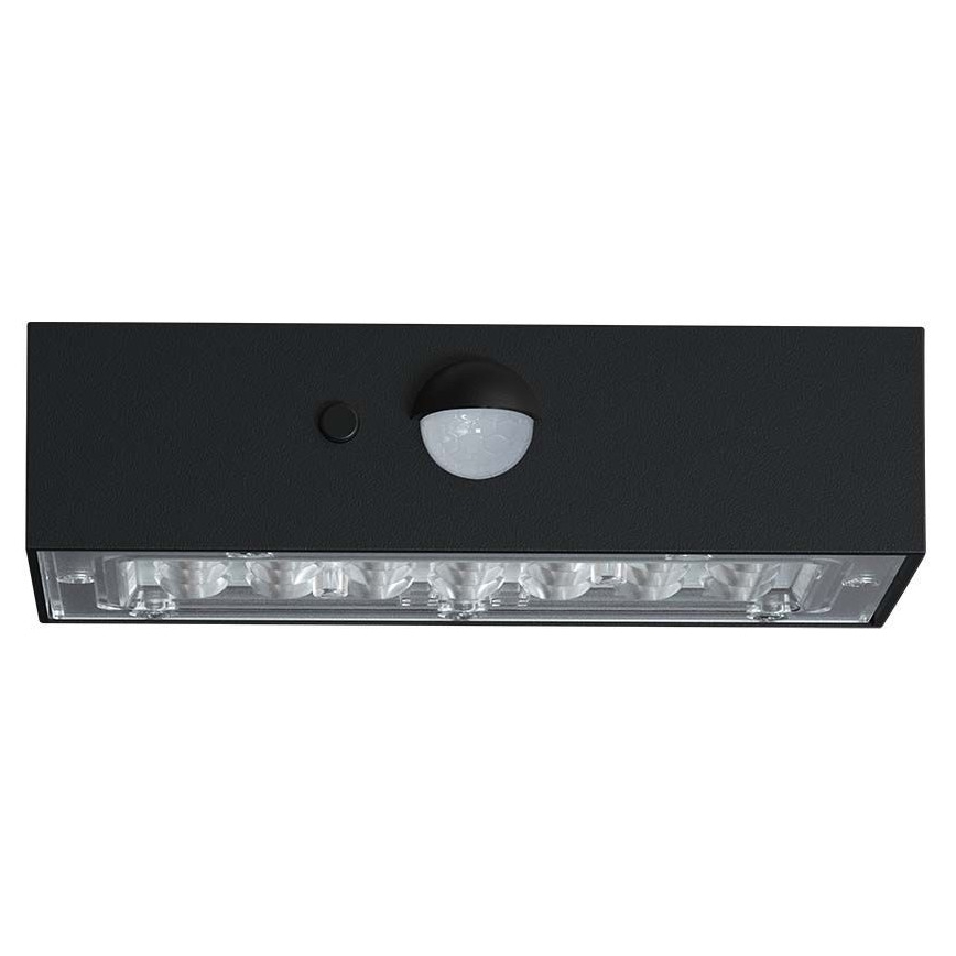 LED-Solarwandleuchte mit Sensor LED/3W/3,7V 3000K/4000K IP65 1200 mAh schwarz
