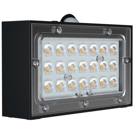 LED-Solarwandleuchte mit Sensor LED/3W/3,7V 3000K/4000K IP65 1200 mAh schwarz