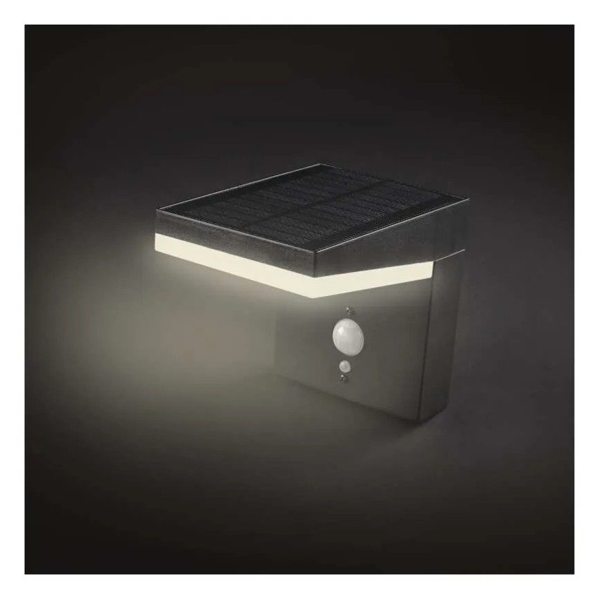 LED-Solarwandleuchte mit Sensor LED/4,4W/3,7V 2200 mAh IP44