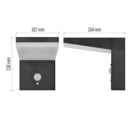 LED-Solarwandleuchte mit Sensor LED/4,4W/3,7V 2200 mAh IP44