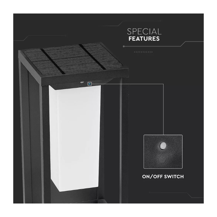 LED-Solarwandleuchte mit Sensor SAMSUNG CHIP LED/2W/3,7V IP65 2600 mAh