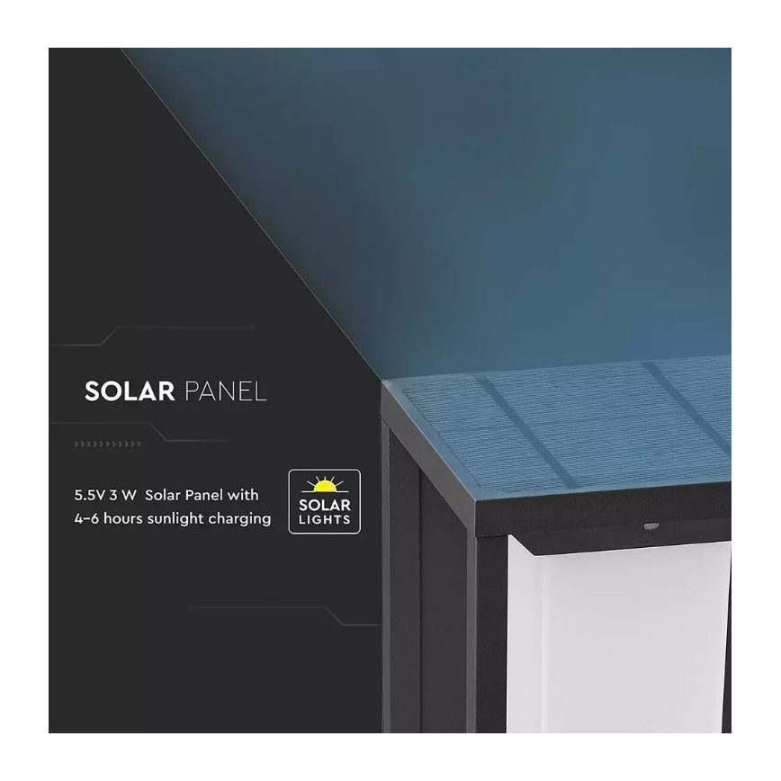 LED-Solarwandleuchte mit Sensor SAMSUNG CHIP LED/2W/3,7V IP65 2600 mAh