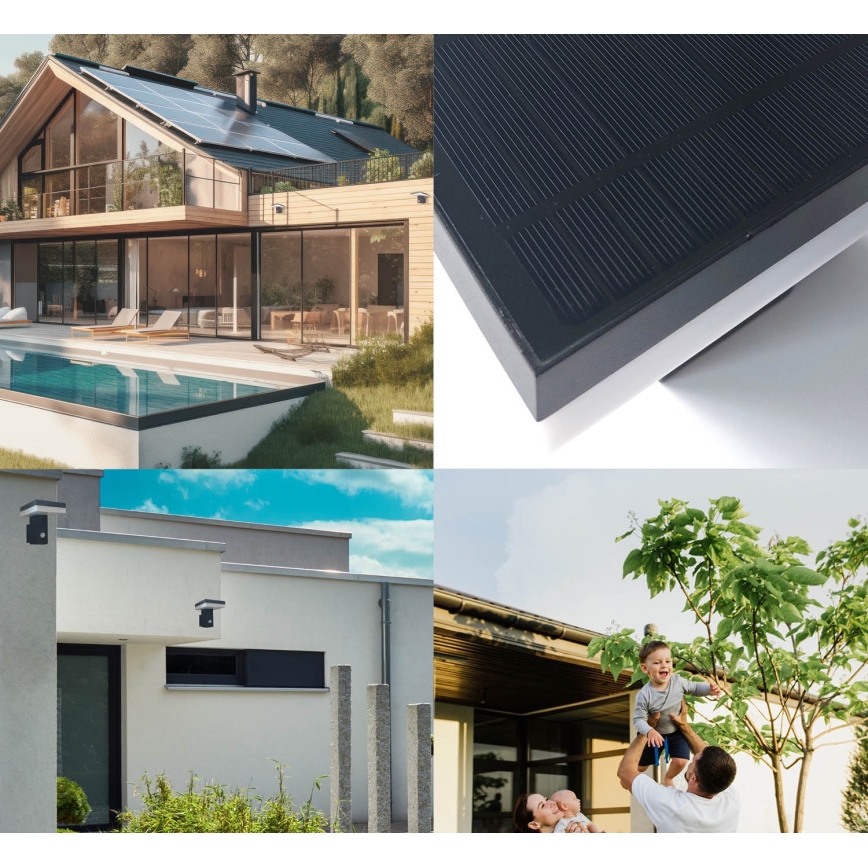 LED-Solarwandleuchte mit Sensor SOLARIS2 LED/5,5W/3,7V 4000K IP44 2600 mAh
