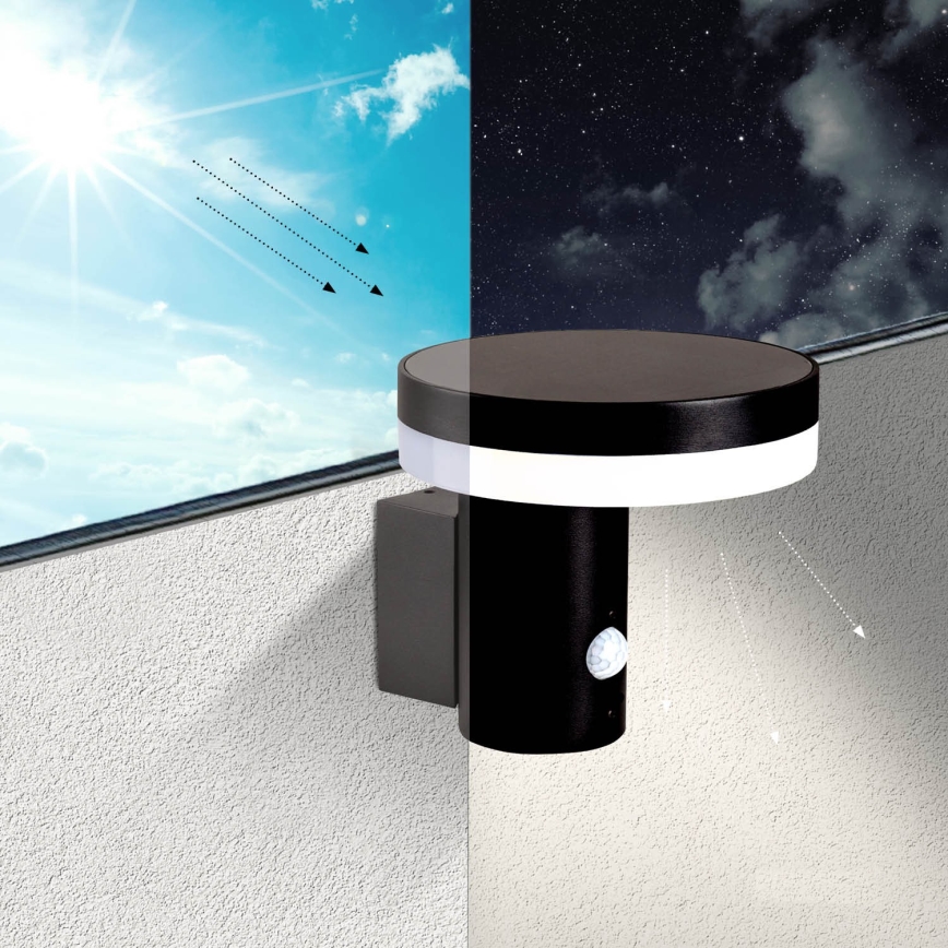 LED-Solarwandleuchte mit Sensor SOLARIS3 LED/5,5W/3,7V 4000K IP44 2600 mAh
