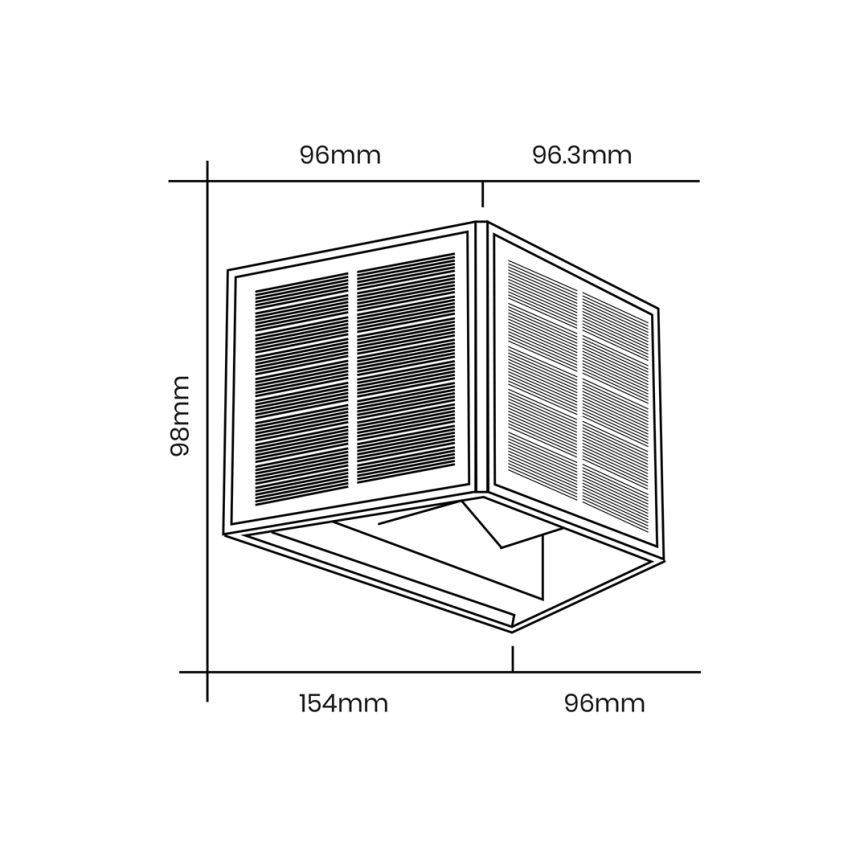 LED-Solarwandleuchte WINGS LED/2W/1300 mAh 3,7V 3000K IP54 schwarz