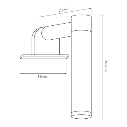 LED-Spiegelleuchte für Badezimmer APA MINI LED/4W/230V IP44 schwarz