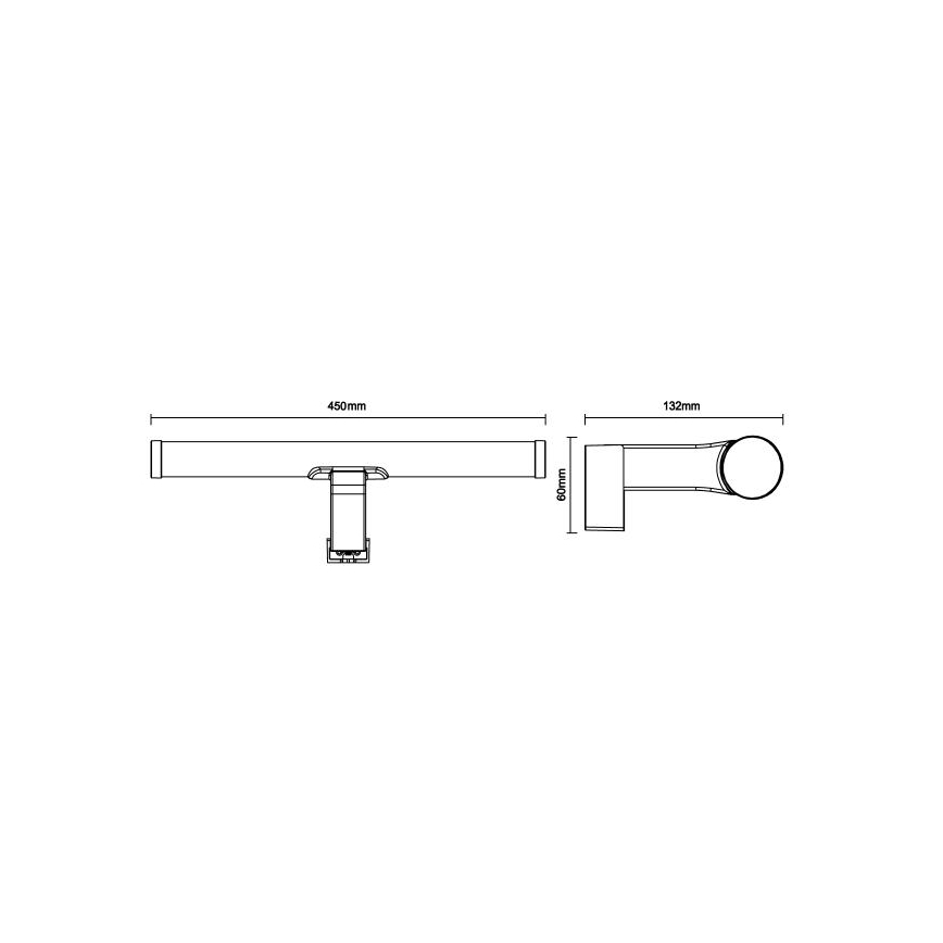 LED-Spiegelleuchte für Badezimmer LED/10W/230V 45 cm IP44 schwarz