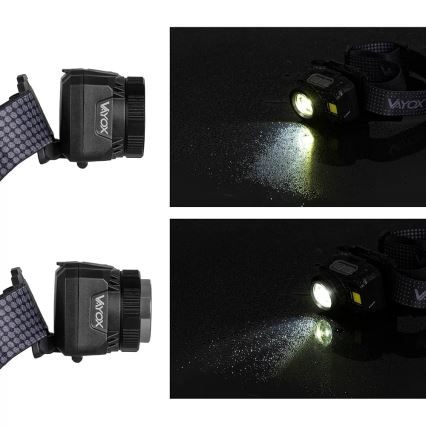 LED wiederaufladbare Stirnlampe mit Dimmfunktion, Sensor und rotem Licht LED/6W/5V/3xAAA IP44 500 lm 1200 mAh