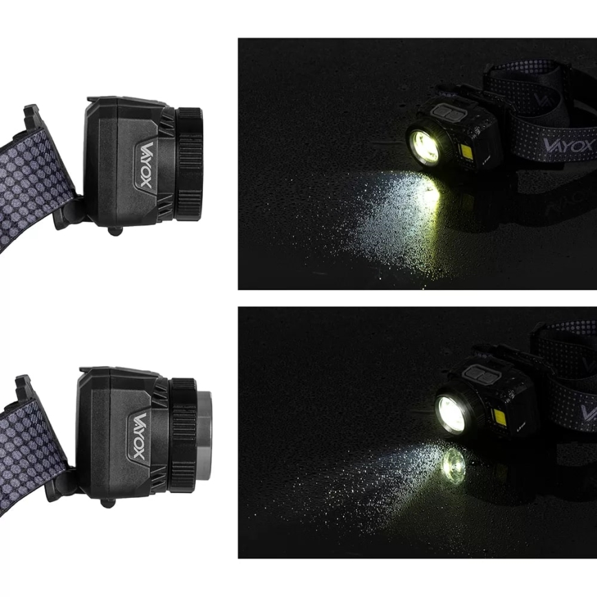 LED wiederaufladbare Stirnlampe mit Dimmfunktion, Sensor und rotem Licht LED/6W/5V/3xAAA IP44 500 lm 1200 mAh