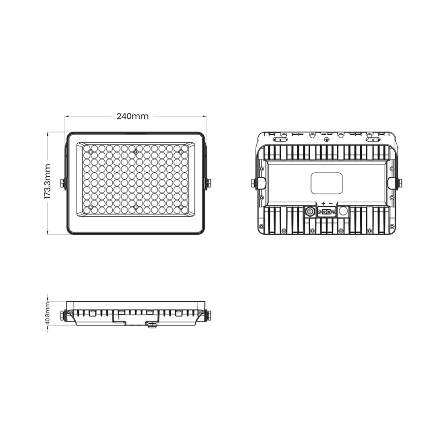 LED-Strahler mit Solarpanel FOCUS 100W/15000 mAh 3,2V 6000K IP65 + Fernbedienung