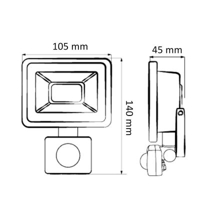 LED Strahler mit Sensor LED/20W/230V IP65