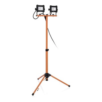 LED-Strahler mit Stativ 2xLED/10W/230V 4000K IP65 orange/schwarz