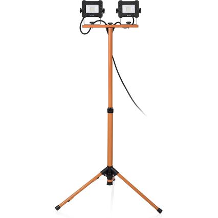 LED-Strahler mit Stativ 2xLED/10W/230V 4000K IP65 orange/schwarz