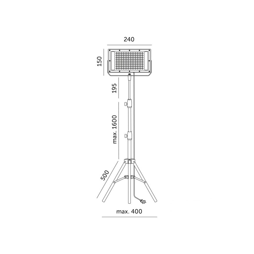 LED-Strahler mit Stativ für die Pflanzenzucht FIRON LED/45W/230V IP54 schwarz