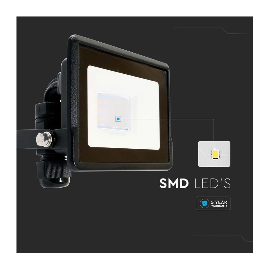 LED-Strahler mit Direktanschluss SAMSUNG CHIP LED/10W/230V IP65 6500K schwarz