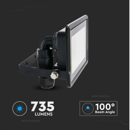LED-Strahler mit Direktanschluss SAMSUNG CHIP LED/10W/230V IP65 6500K schwarz
