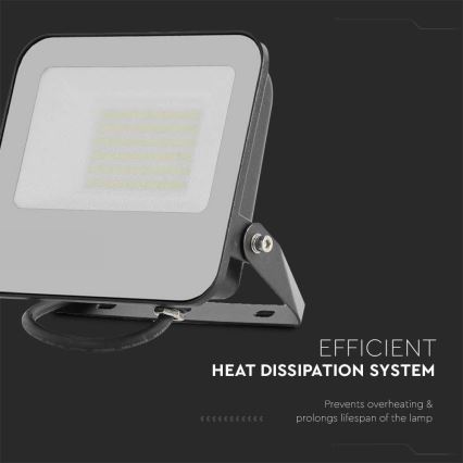 LED-Strahler SAMSUNG CHIP LED/50W/230V 6500K IP65 schwarz